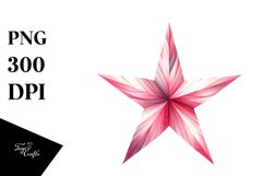 Pinkish Star, Watercolor PNG Product Image 1