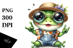 Cute Baby Frog with Summer Clothes PNG Product Image 1