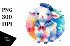 Colorful Lamb Sailor Suit Clipart Product Image 1