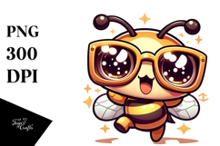 Playful Bee with Sunglasses, Vector Art Product Image 1