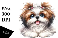 Cute Shih Tzu with Big Eyes, PNG Product Image 1