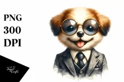 Whimsical Puppy in Suit and es | Sublimation Clipart Product Image 3