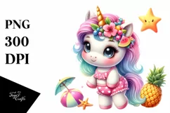 Beachwear Baby Unicorn | Sublimation | Clipart Product Image 1