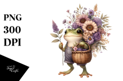 Watercolor Boho Baby Frog Clipart Product Image 1