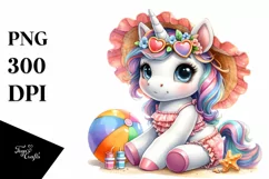 Beachwear Baby Unicorn | Sublimation | Clipart Product Image 1