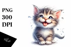 Playful Kitten with Tongue Out | Sublimation Clipart Product Image 1
