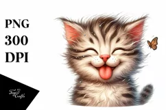 Playful Kitten with Tongue Out | Sublimation Clipart Product Image 3
