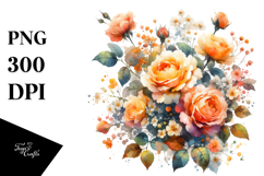 Colorful Orange Roses | Clipart Product Image 1