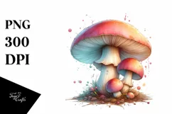 Glossy Wooden Stained Mushroom, PNG Product Image 3