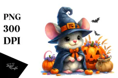 Watercolor Cute Baby Mouse Clipart Product Image 1