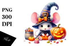 Watercolor Cute Baby Mouse Clipart Product Image 1