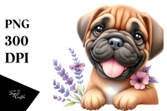 Cute Bullmastiff Watercolor PNG Product Image 1