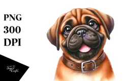 Cute Bullmastiff Watercolor PNG Product Image 1