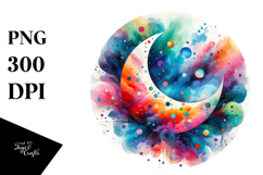 Colorful Vibrant Moon PNG Product Image 1