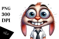 Funny Watercolor Rabbit Clipart Product Image 1
