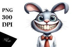 Funny Watercolor Rabbit Clipart Product Image 1