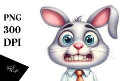 Funny Watercolor Rabbit Clipart Product Image 3