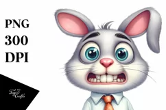 Funny Watercolor Rabbit Clipart Product Image 3