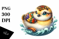 Colorful Swimming Ptarmigan | Clipart Product Image 1