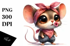 Baby Mouse with Bandana | Sublimation | Clipart Product Image 1