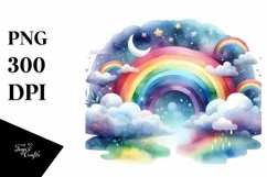 Vibrant Whimsical Rainbow Clipart PNG Product Image 1