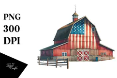 Detailed Watercolor Barn, Transparent PNG Product Image 1