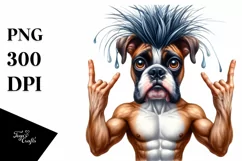 Rockstar Boxer Punk Haircut Clipart Product Image 1