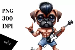 Rockstar Boxer Punk Haircut Clipart Product Image 1