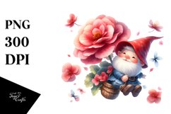 Cute Small Gnome with Begonia Product Image 1
