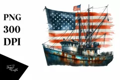 Vintage Boat Rusty Fishing Clipart Product Image 3