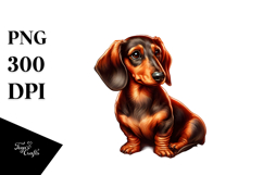 Watercolor Dachshund Beach Clipart Product Image 1