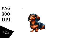 Watercolor Dachshund Beach Clipart Product Image 1