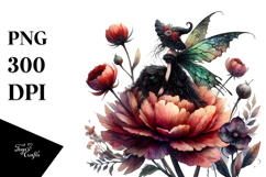 Gothic Fairy on Flower PNG Product Image 1