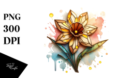 Abstract Stained Daffodil | Sublimation | Clipart Product Image 1