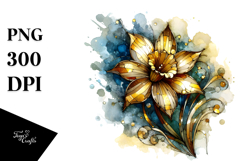 Abstract Stained Daffodil | Sublimation | Clipart Product Image 1