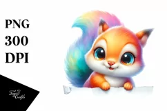 Colorful Baby Squirrel Smiling | Sublimation | Clipart Product Image 1