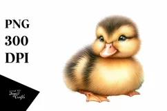 Cute Baby Duck Watercolor PNG Product Image 3