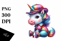 Colorful Baby Unicorn in Boogie-Woogie Dancer Outfit, PNG Product Image 1