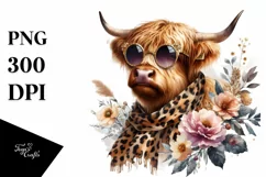 Elegant Cow Animal Print Clipart Product Image 3