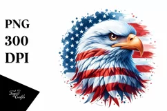 Detailed Patriotic Bald Eagle USA Colors Product Image 3