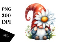 Cute Daisy GNOME with Big Hat PNG Product Image 1