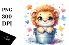 Smiling Lion in Bucket Clipart Product Image 3