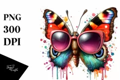 Quirky Colorful Butterfly Sunglasses Vibrant Paint Splashes Product Image 1