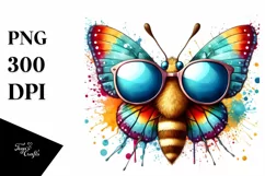 Vibrant Butterfly Quirky Colorful Clipart Product Image 1