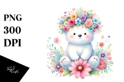 Pastel Polar Bear Crown | Sublimation | Clipart Product Image 1