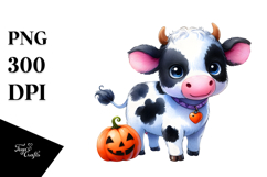 Cute Baby Halloween Cow PNG Product Image 1