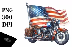 Vintage Rusty Motorcycle with USA Flag Colors Product Image 3