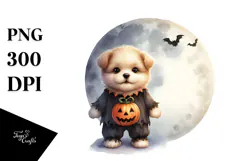 Cute Baby Puppy Halloween PNG Product Image 1
