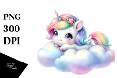 Baby Unicorn Dancing on a Starbeam Clipart Product Image 1