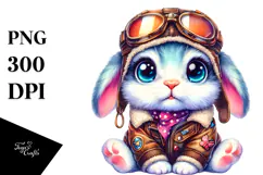 Vibrant Crazy Eyes Cute Baby Bunny, PNG Product Image 1